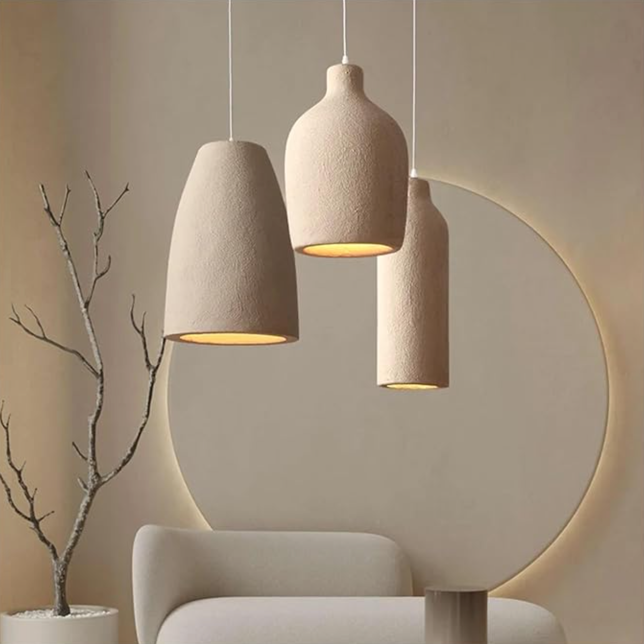 Simple and Raw Pendant Lamp Inspired by Wabi Sabi