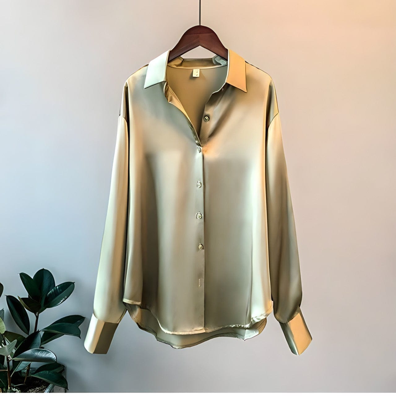 Tessa - Versatile Silk Top Luxurious Satin, Long Sleeves