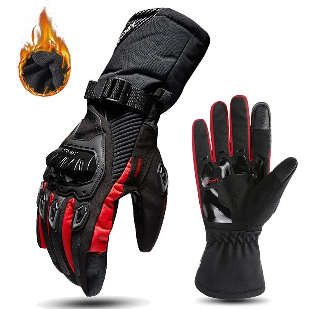 THERMOGRIP Moto Gloves - Waterproof winter motorbike gloves with 3-layer insulation & carbon fiber protection
