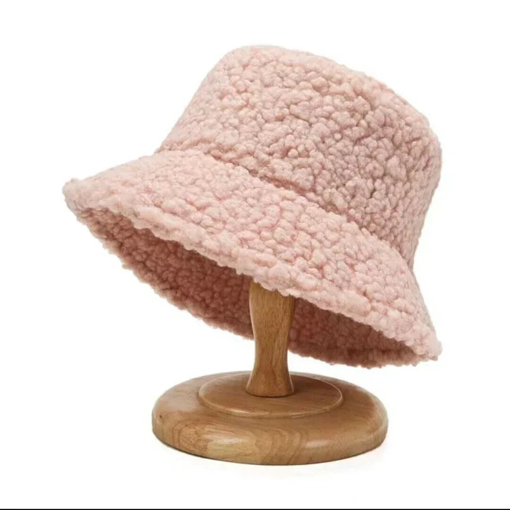 Warm Fashionable Teddy Bucket Hat - Livia