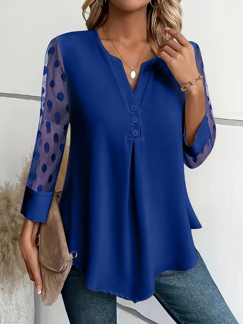 Women's Long Sleeve Top Party Tops Soft Blend Cutout Neckline