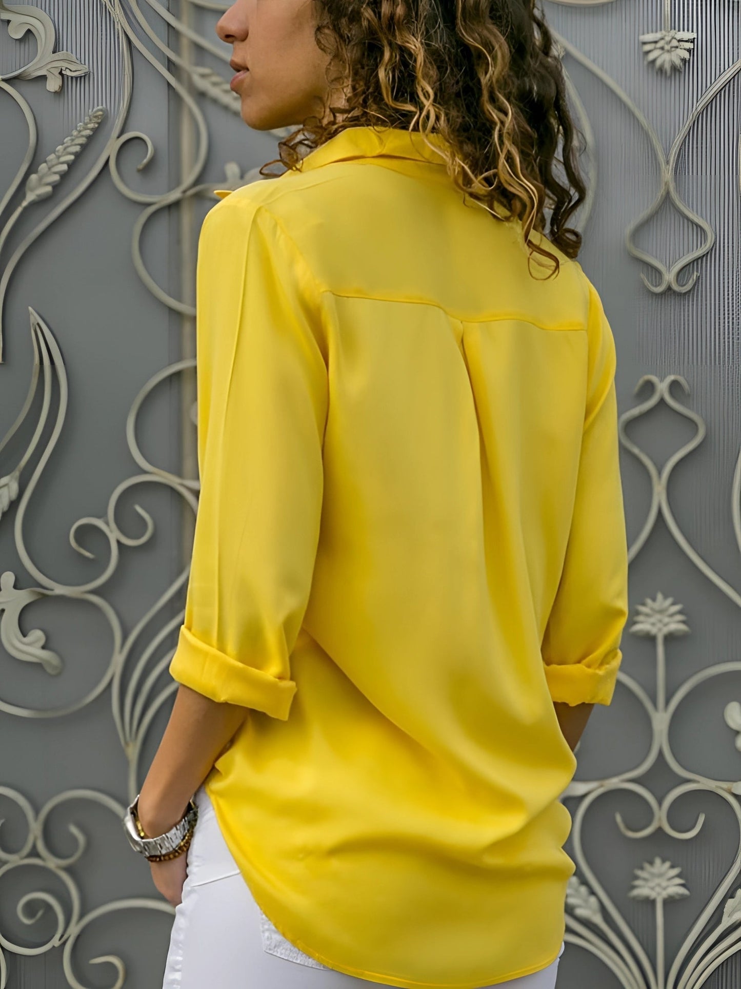 Women's Long-Sleeved Silk Blouse - Autumn Collection