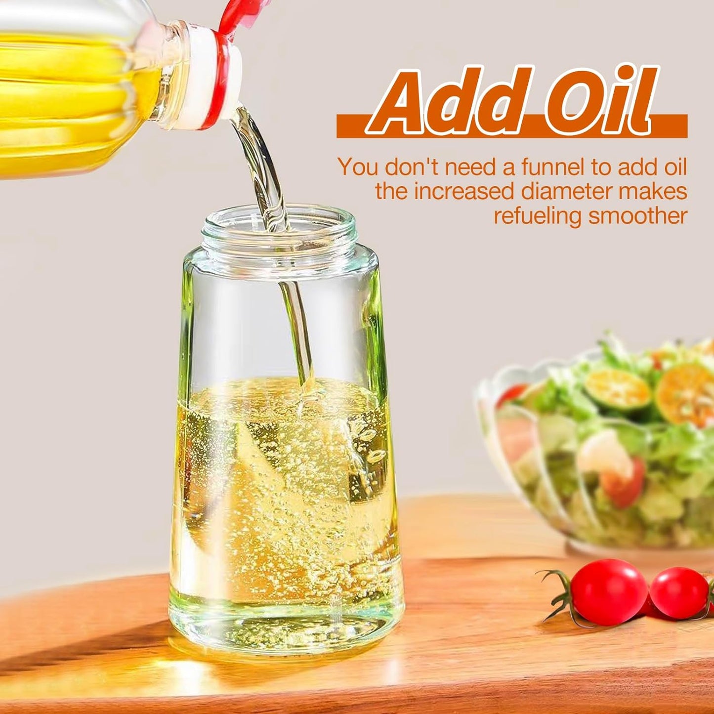 2-in-1 Olive Oil Spray - Premium 470mL Glass Bottle