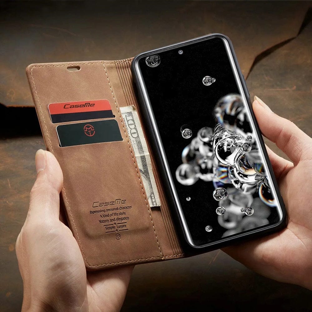 2-in-1 Phone Case for Samsung Galaxy with Wallet and Card Slots – Artificial Leather, Various Colors