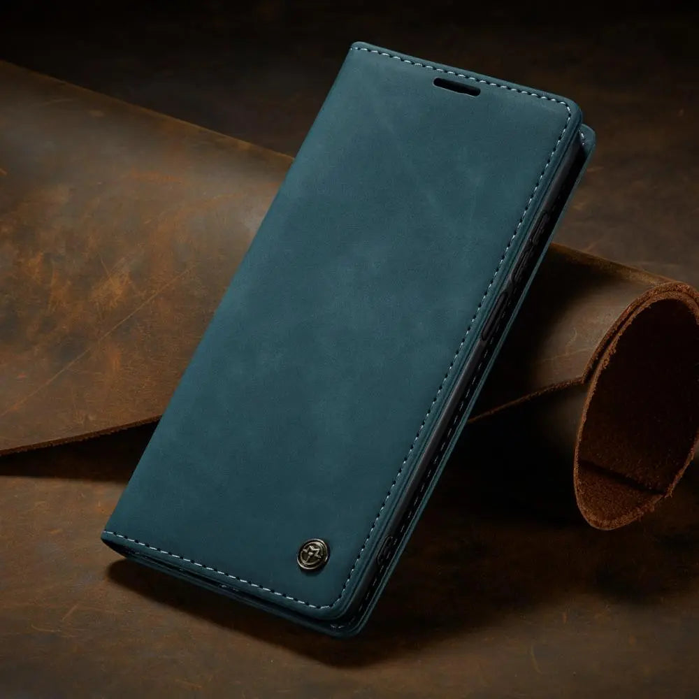 2-in-1 Phone Case for Samsung Galaxy with Wallet and Card Slots – Artificial Leather, Various Colors