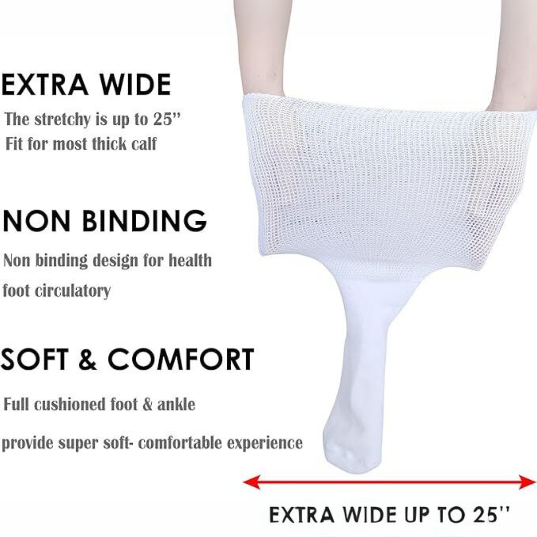 2 Pairs of Comfort Extra Wide Lymphedema & Diabetic Socks - Max