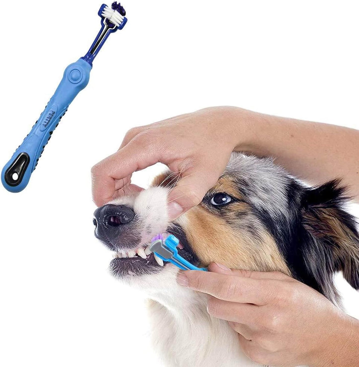 2-Piece Triangular Pet Toothbrush - Tartar Control for Healthy Teeth