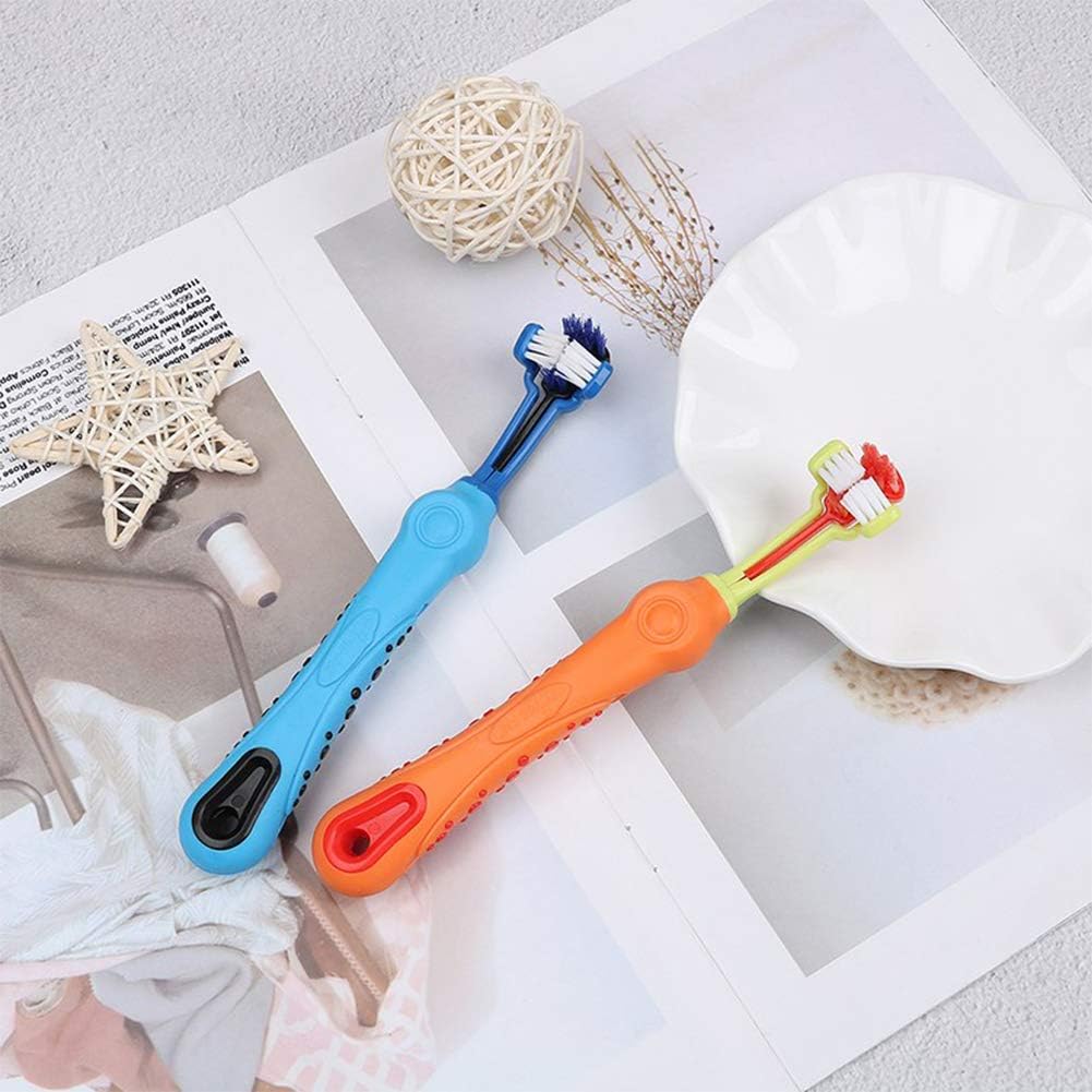 2-Piece Triangular Pet Toothbrush - Tartar Control for Healthy Teeth