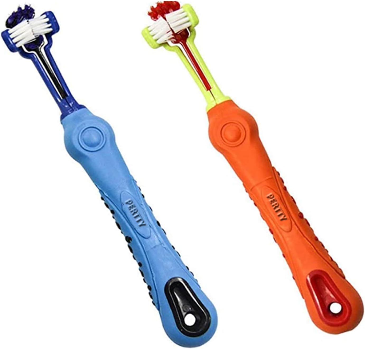 2-Piece Triangular Pet Toothbrush - Tartar Control for Healthy Teeth