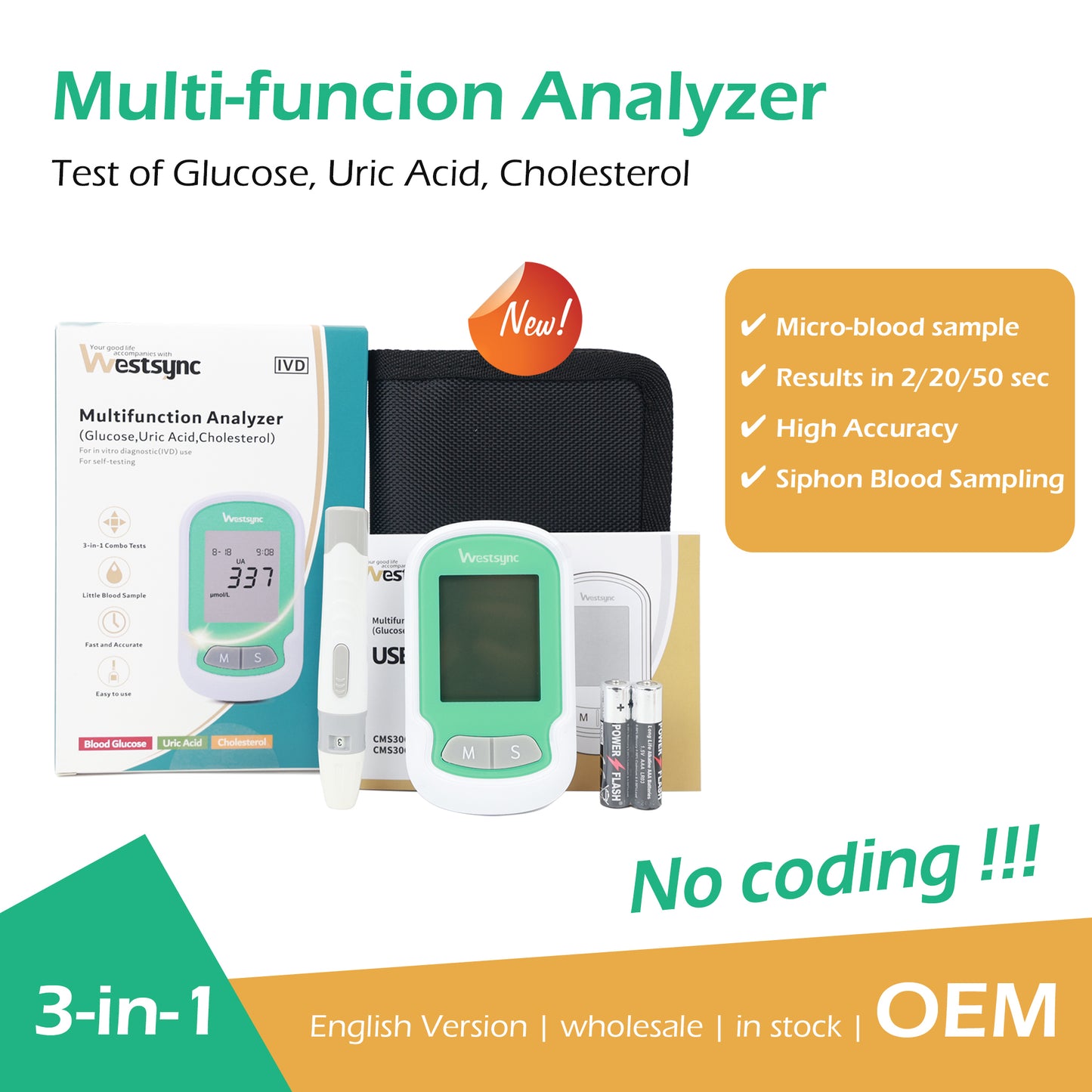 3 In 1 Multifunctional Health Monitor (Cholesterol, Glucose & Uric Acid) - Image 2