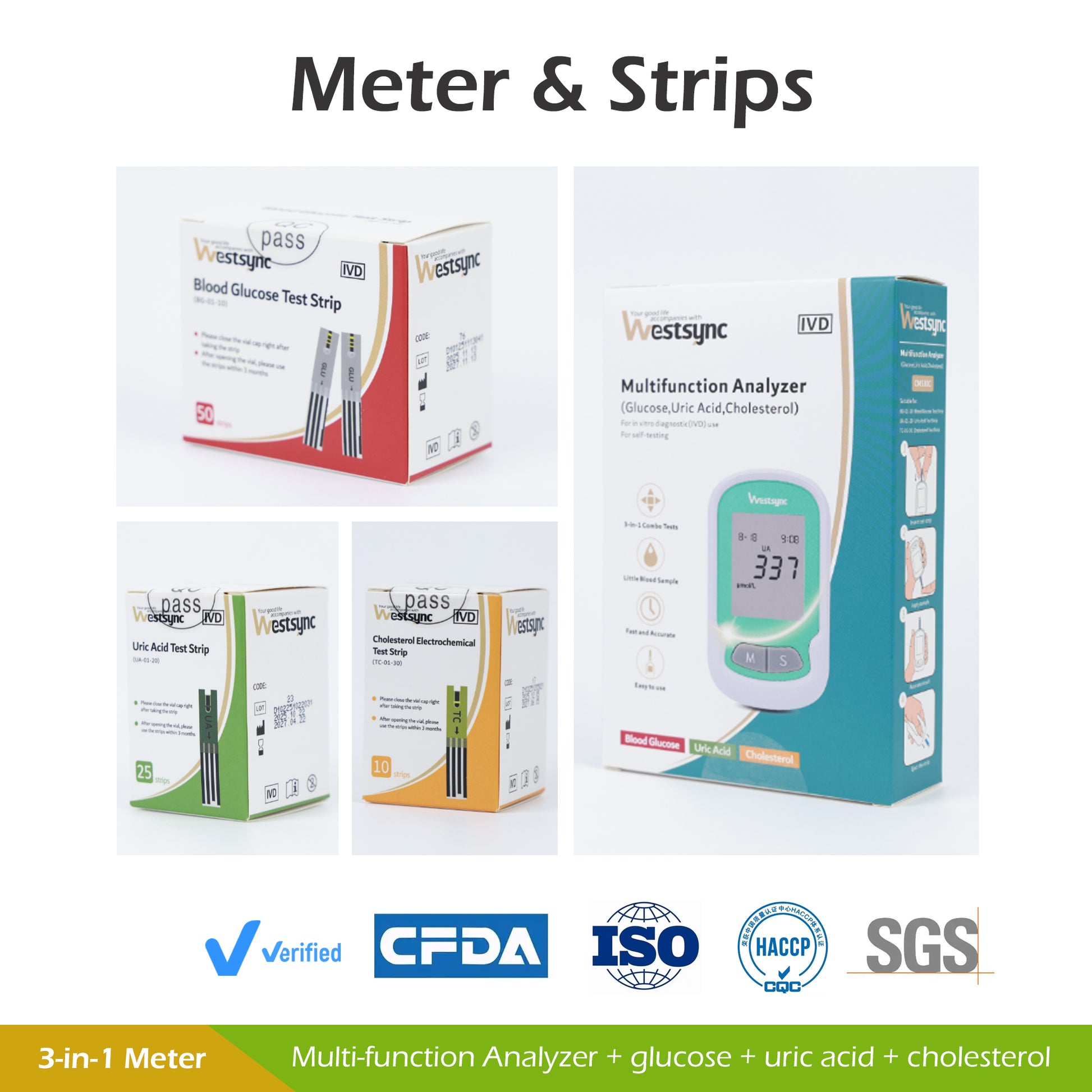 3 In 1 Multifunctional Health Monitor (Cholesterol, Glucose & Uric Acid) - Image 3