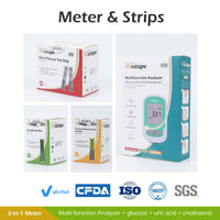 Moniteur de santé multifonction 3 en 1 (cholestérol, glucose et acide urique)