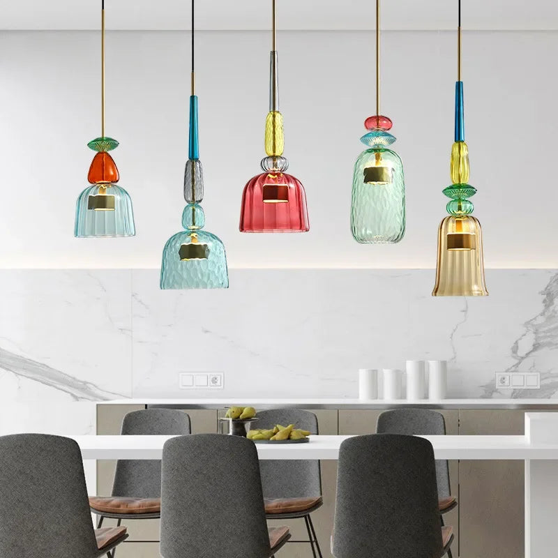 Adjustable Colored Pendant Light