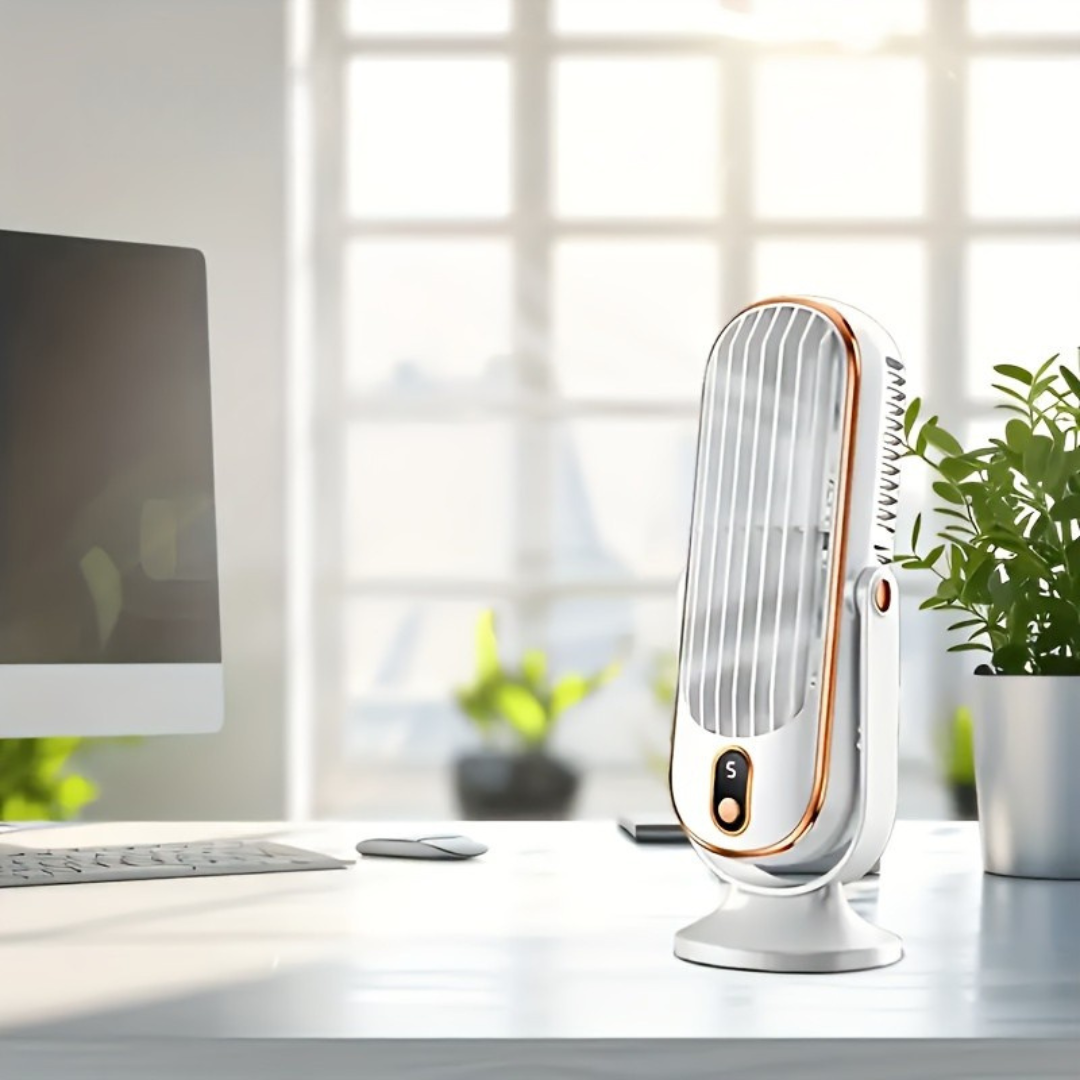 AeroLux Elite Cooling Fan | Dual Motor, 720° Rotation, USB Rechargeable & Ultra Quiet for Ultimate Comfort Anywhere