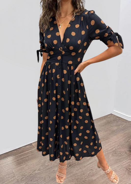 Alexandra - Elegant Polka Dot Dress