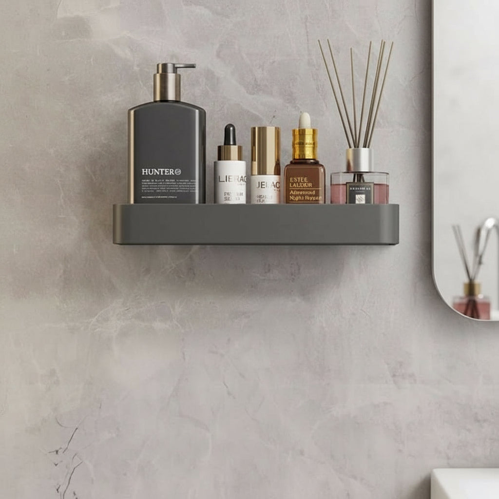 AQUASHELF – Elegant Wall Shelf for Bathroom with Towel Holder & Drill-Free Installation