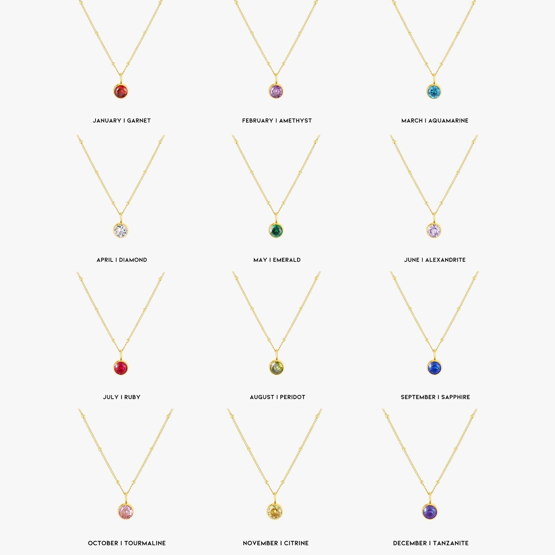 Aurora Birthstone Necklace - A Enchanting Connection