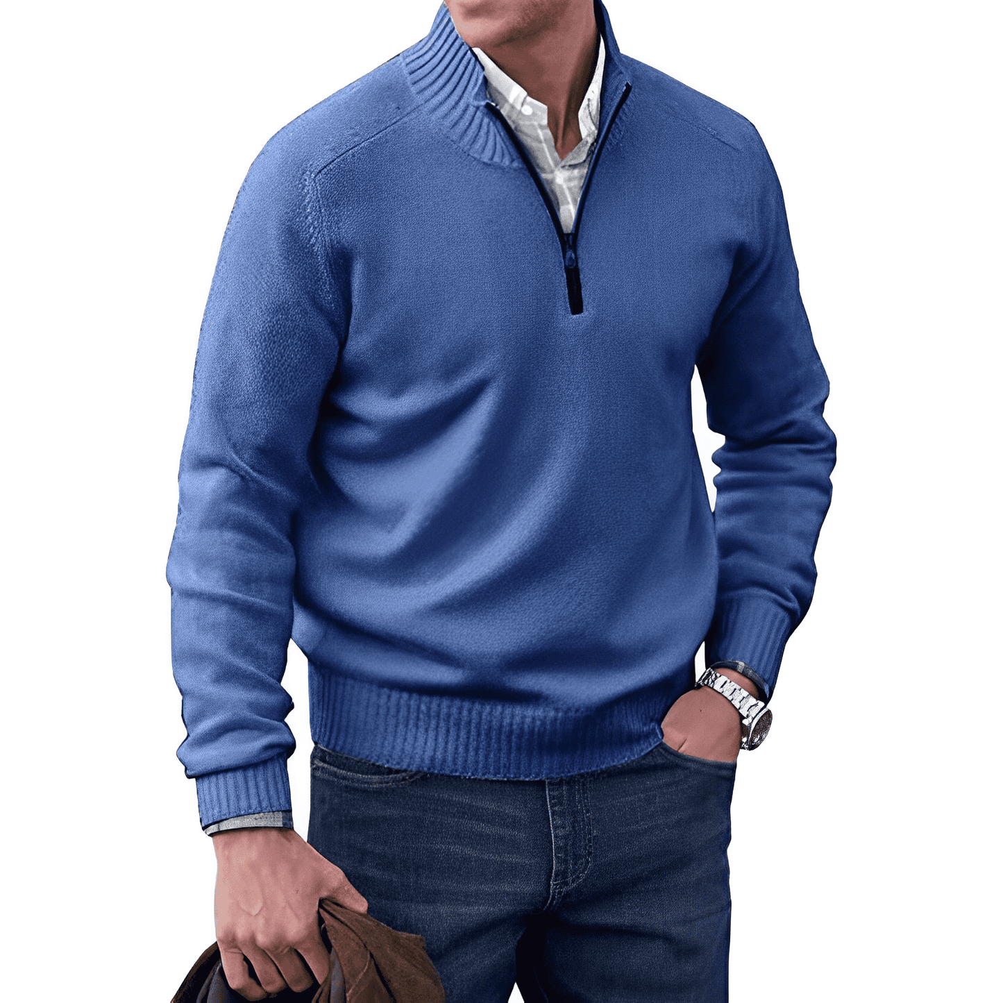 Benoit Elegant Cashmere Sweater with Autumn Zipper