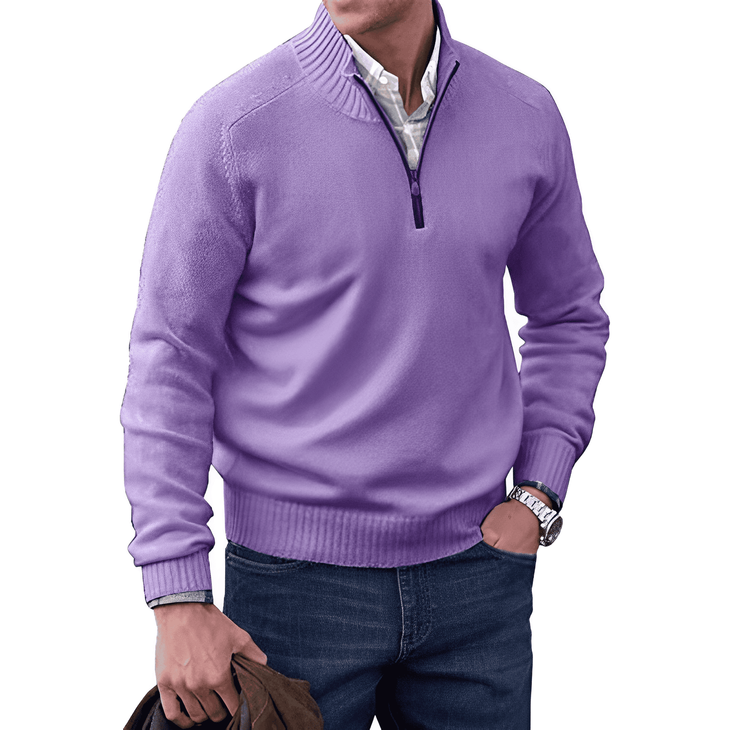 Benoit Elegant Cashmere Sweater with Autumn Zipper