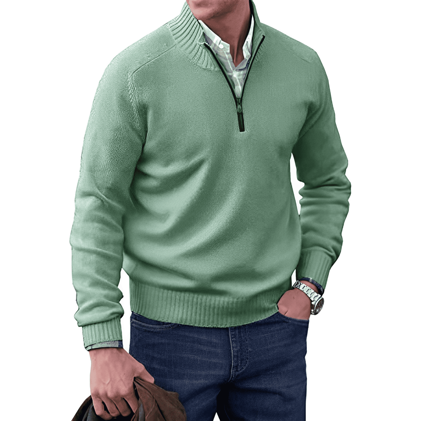 Benoit Elegant Cashmere Sweater with Autumn Zipper