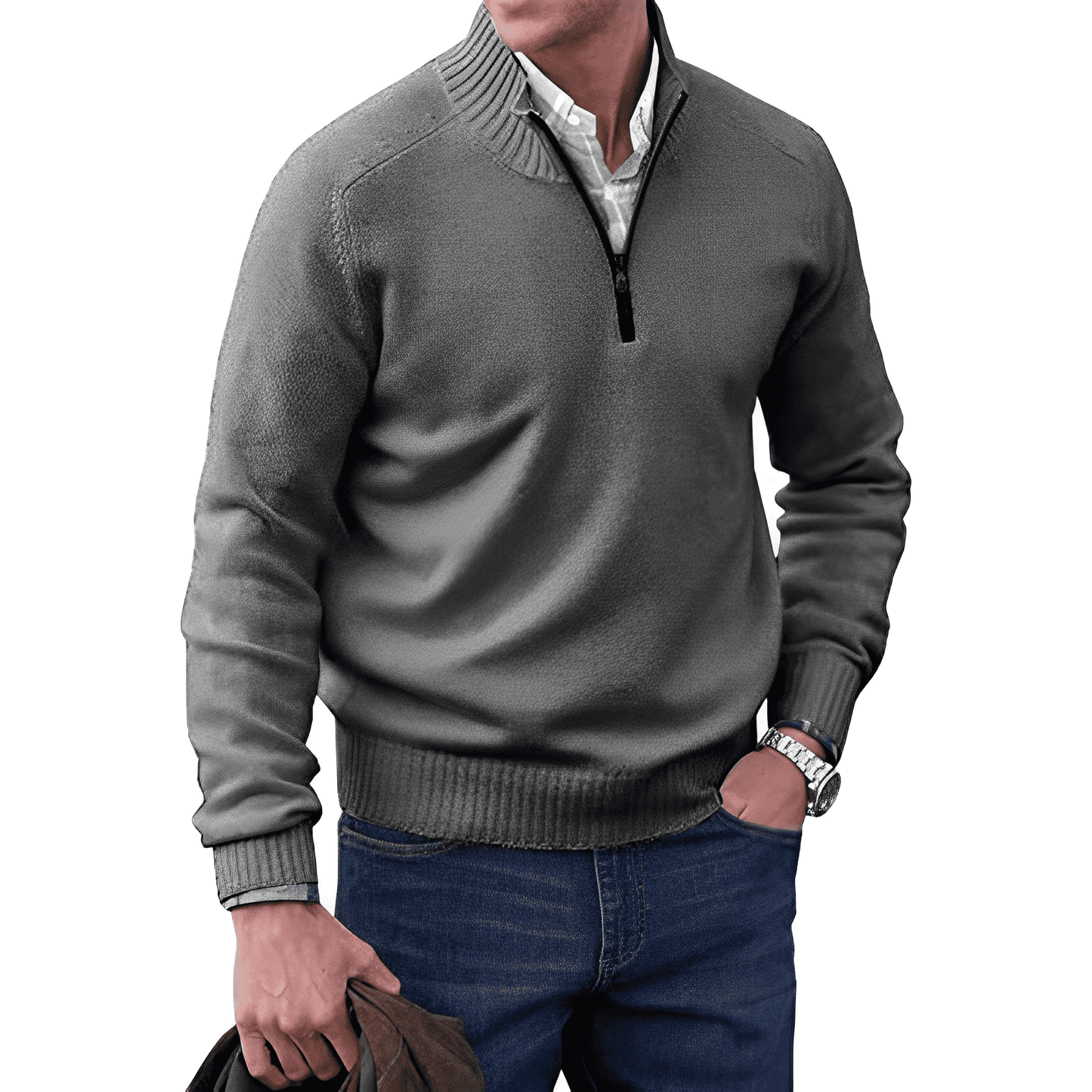 Benoit Elegant Cashmere Sweater with Autumn Zipper