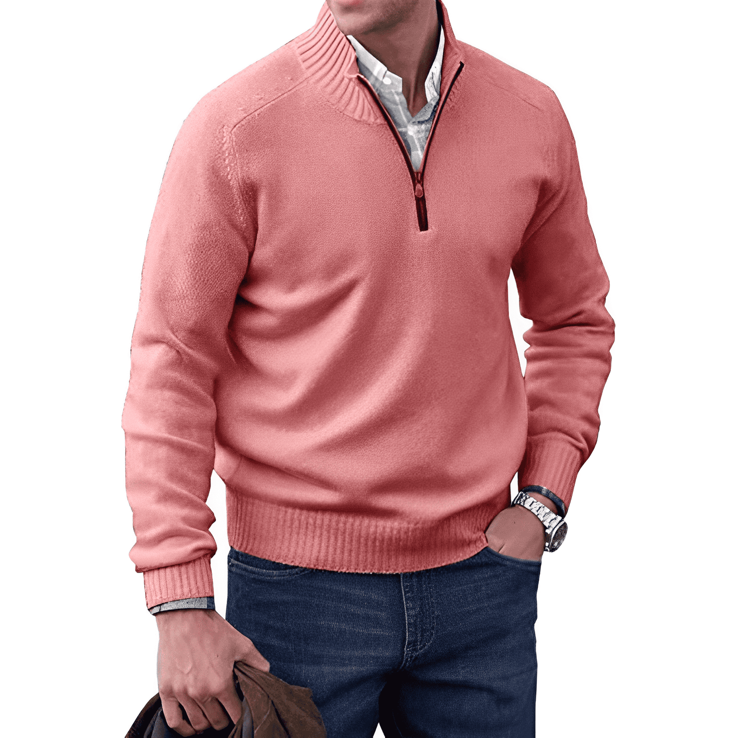 Benoit Elegant Cashmere Sweater with Autumn Zipper