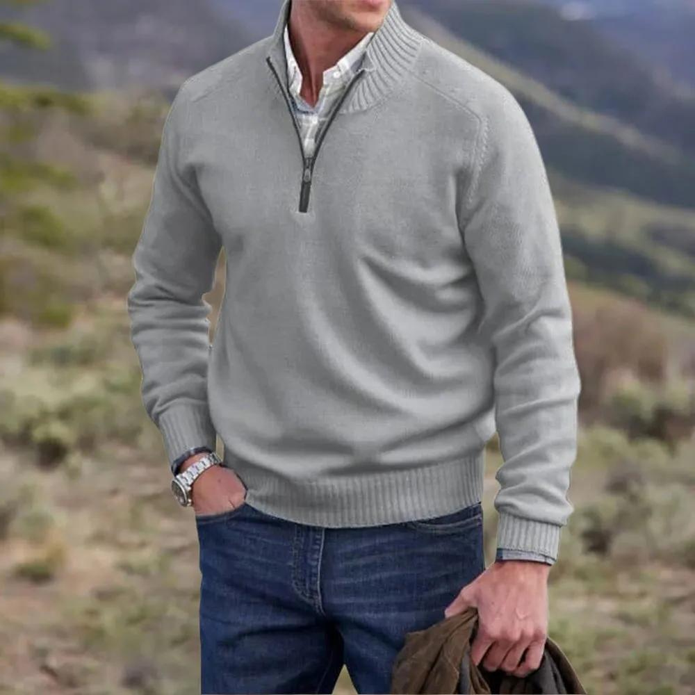 Benoit Elegant Cashmere Sweater with Autumn Zipper