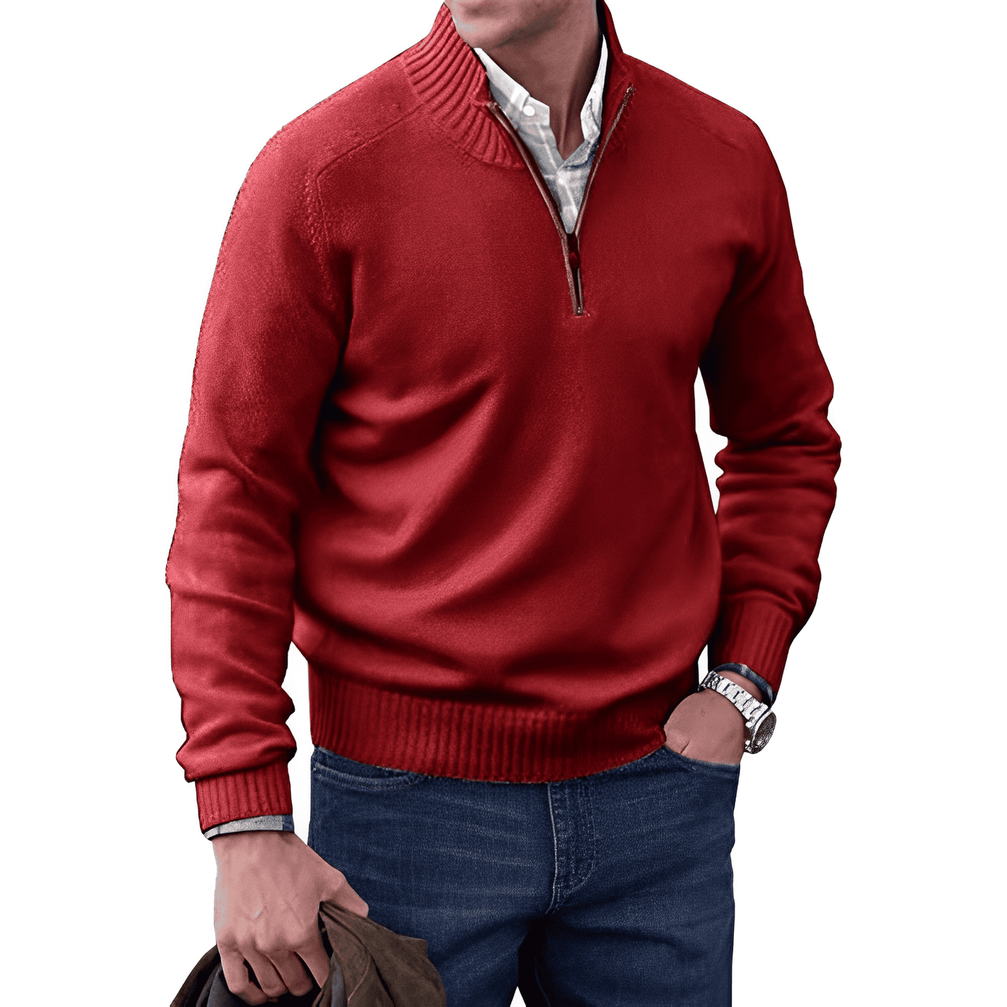 Benoit Elegant Cashmere Sweater with Autumn Zipper