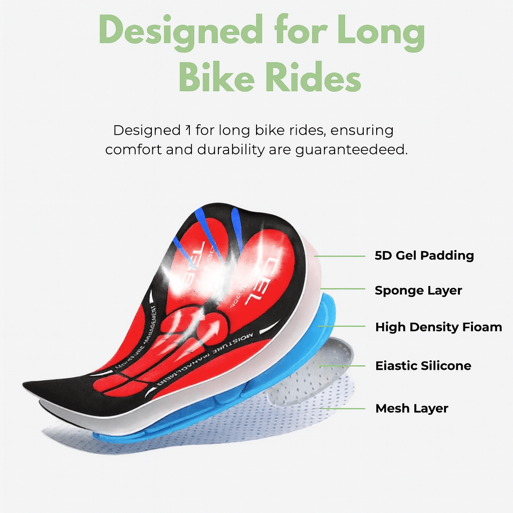 BIKERIDE Shorts - Gel-padded cycling shorts against saddle pain