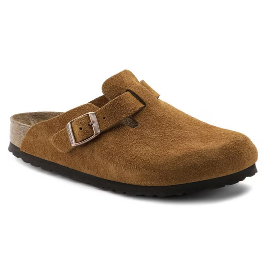 Boston | Taupe Suede – Classic Clogs with Cushioned Anatomical Footbed