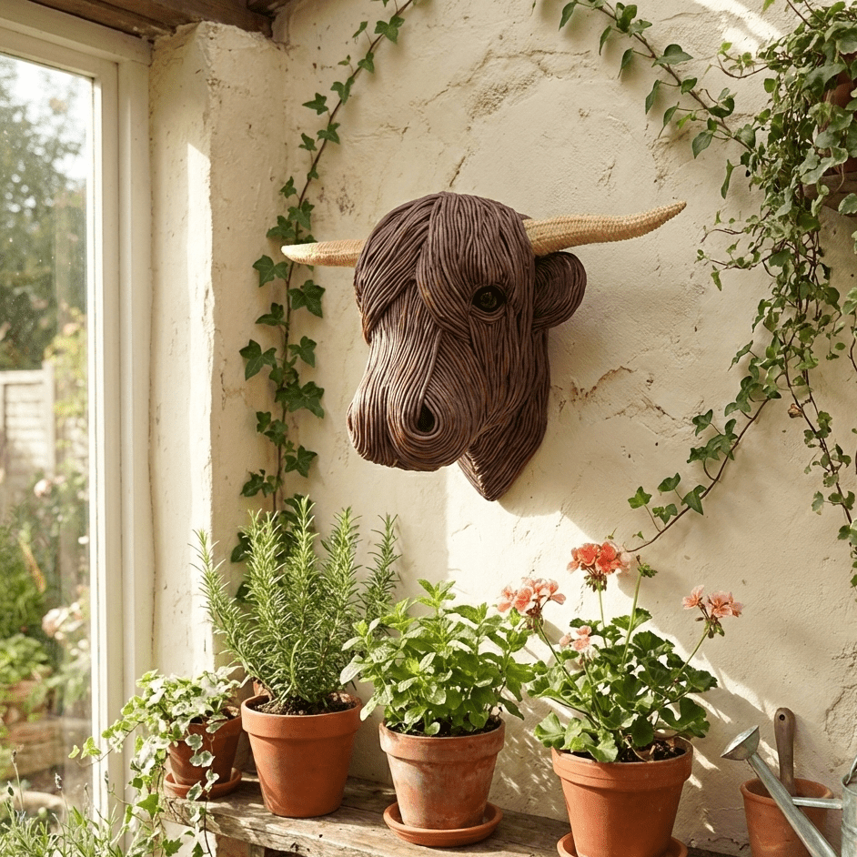 BOVINEART – Elegant cow wall sculpture in country house style