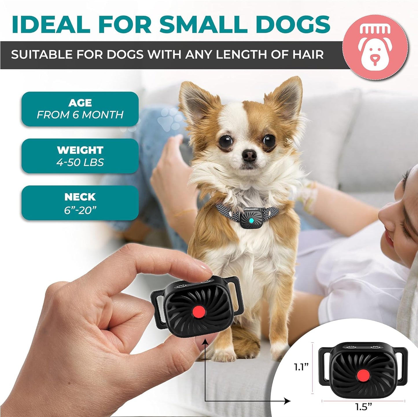 CANINECARE – BarkEase Anti-Bark Collar | For Small Dogs