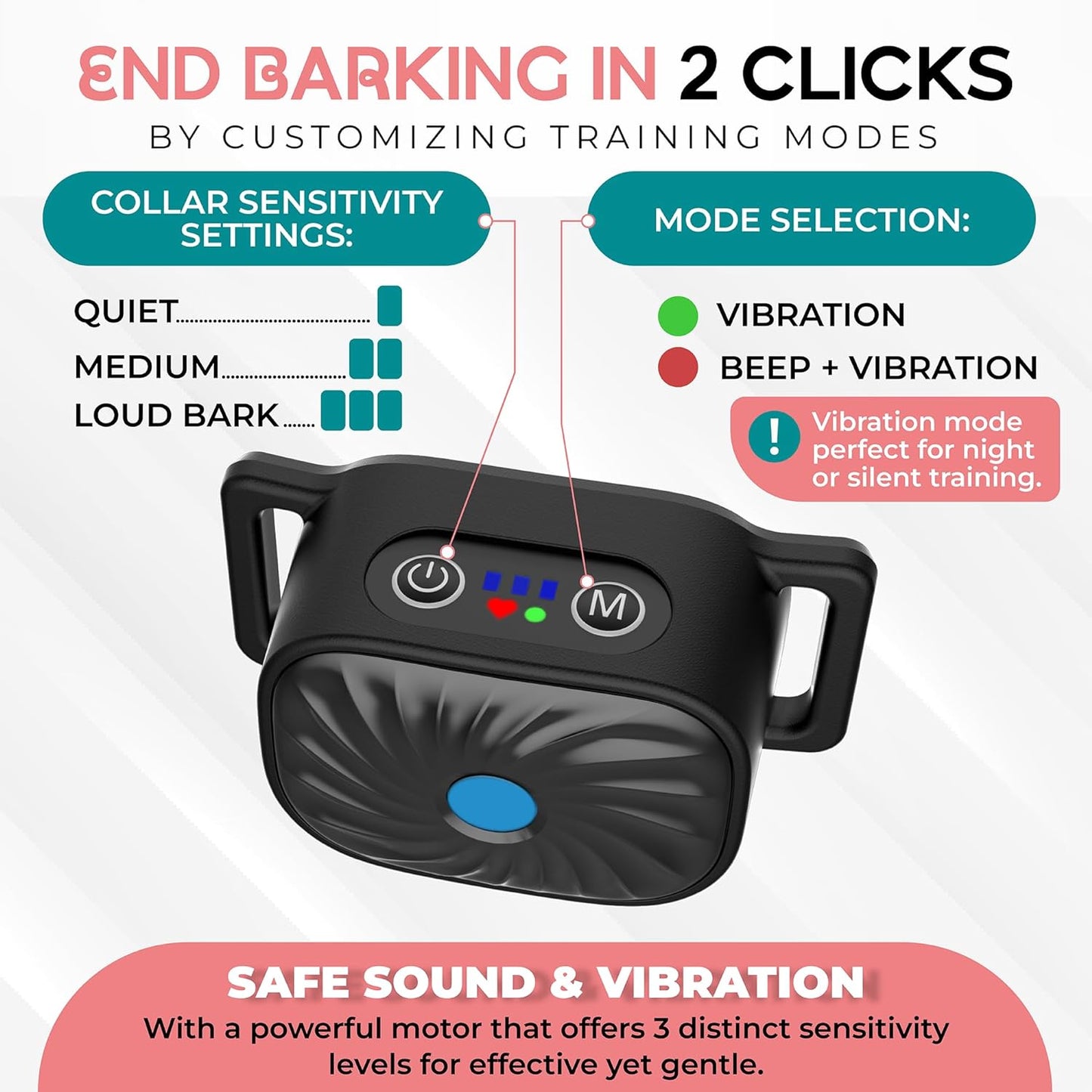 CANINECARE – BarkEase Anti-Bark Collar | For Small Dogs