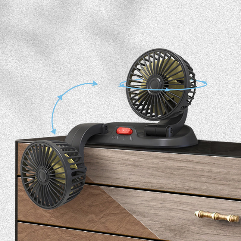 Car Fan with Adjustable Speed and Rotating Head