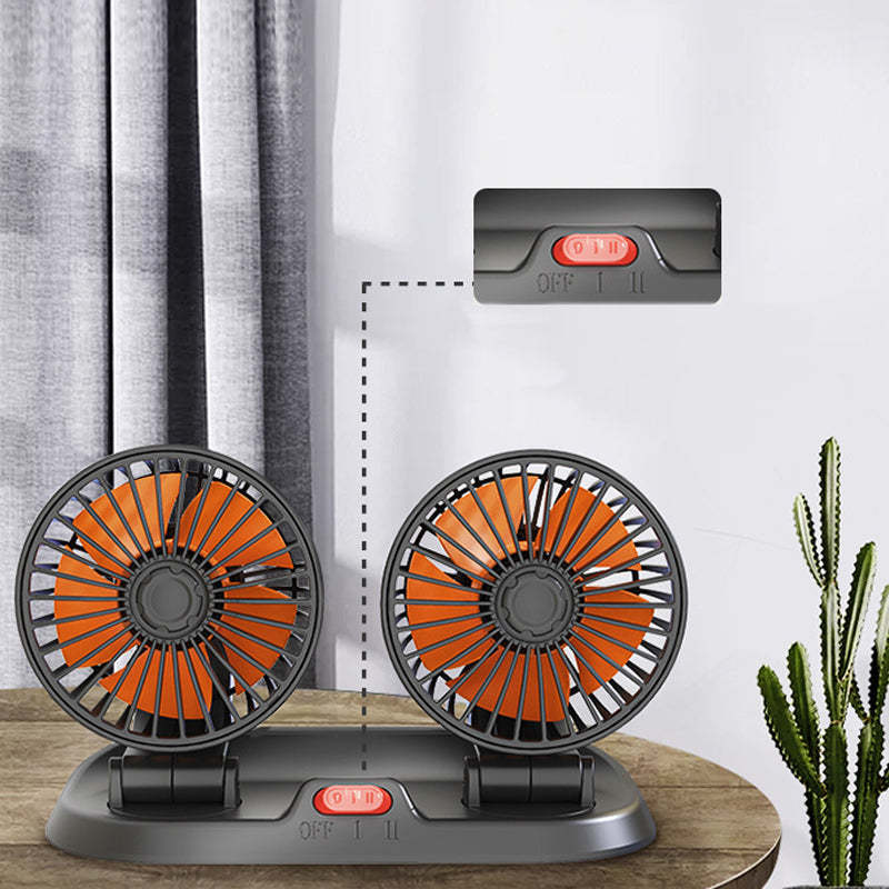 Car Fan with Adjustable Speed and Rotating Head