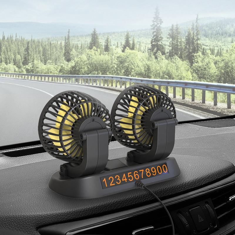 Car Fan with Adjustable Speed and Rotating Head