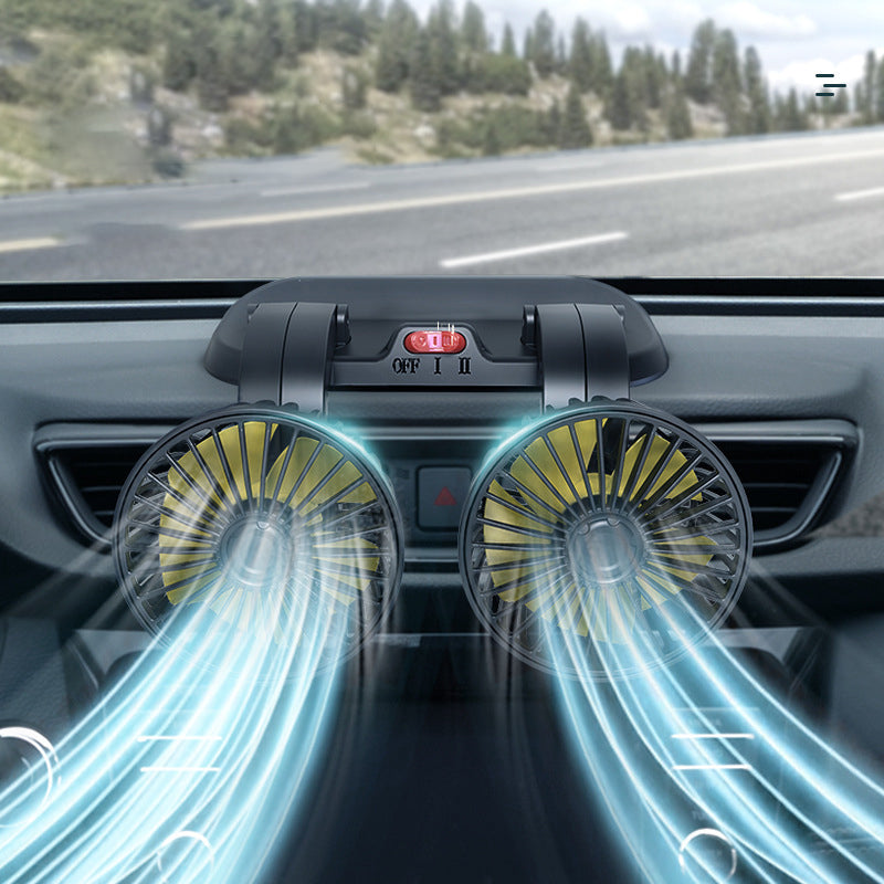 Car Fan with Adjustable Speed and Rotating Head
