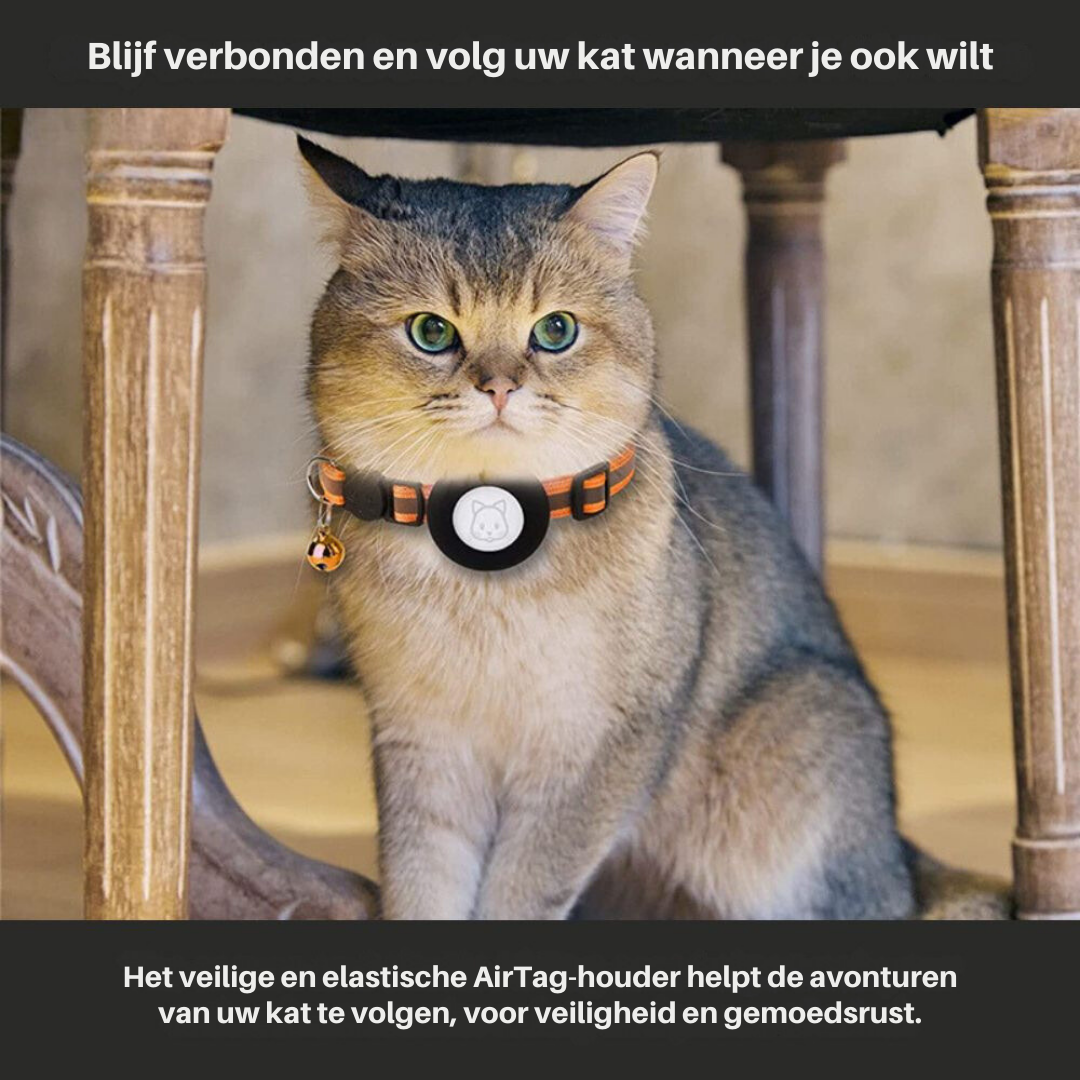 CAT GPS collar with quick-release fastener and reflective design for improved visibility at night
