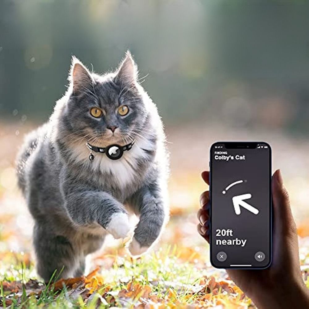 CAT GPS collar with quick-release fastener and reflective design for improved visibility at night