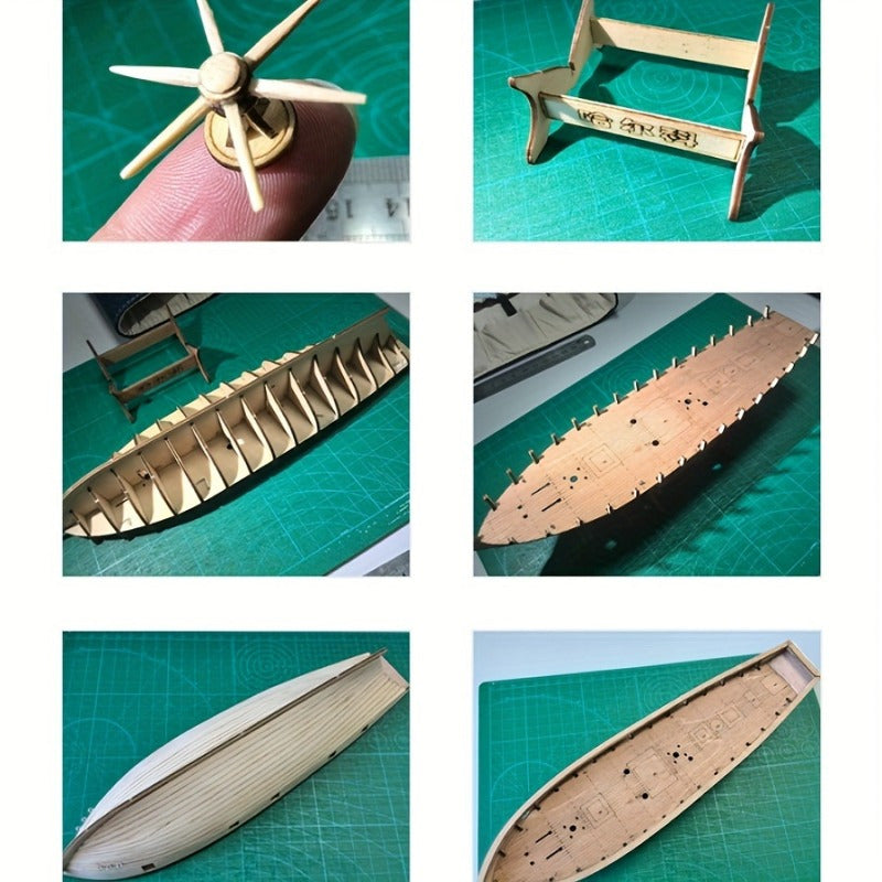 Classic Wooden Sailboat Model – Detailed 3D Puzzle for Boat Enthusiasts
