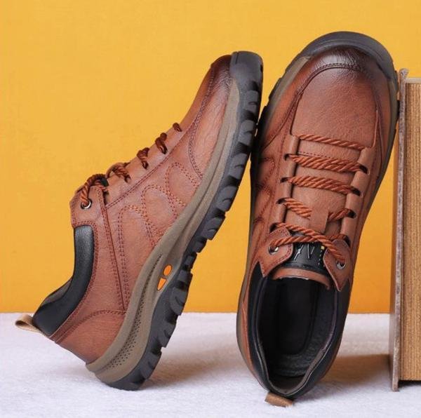 Comfortable and Waterproof Orthopedic Leather Shoes for Men