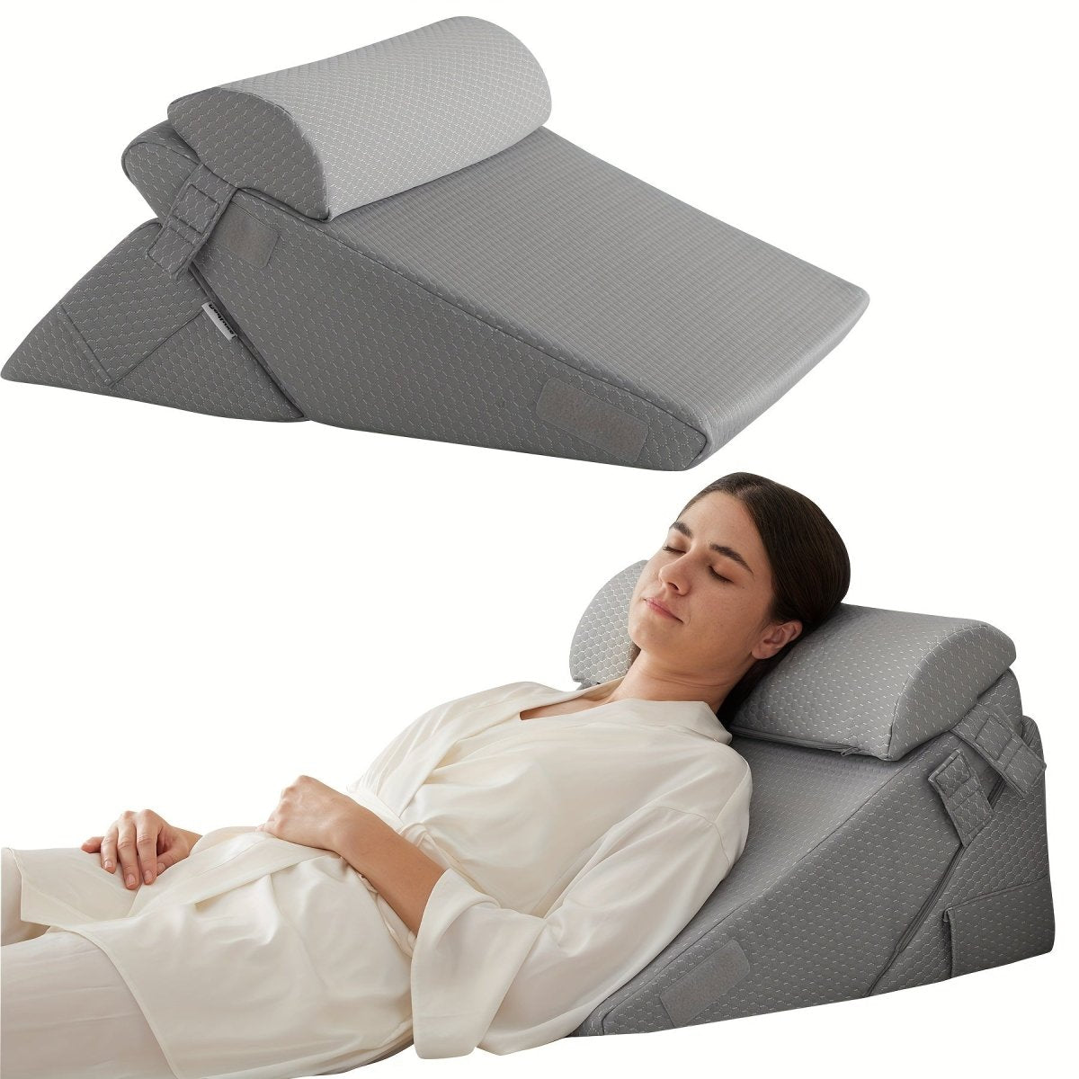 COMFORTRISE – Adjustable Memory Foam Wedge Cushion for Back and Leg Relaxation