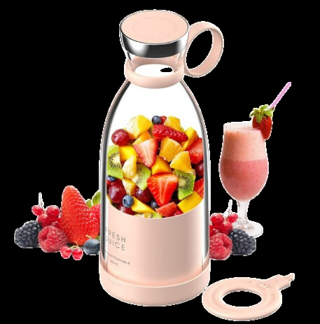 Compact Portable Smoothie Blender with Fruit Container and Drinking Lid