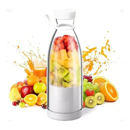Compact Portable Smoothie Blender with Fruit Container and Drinking Lid