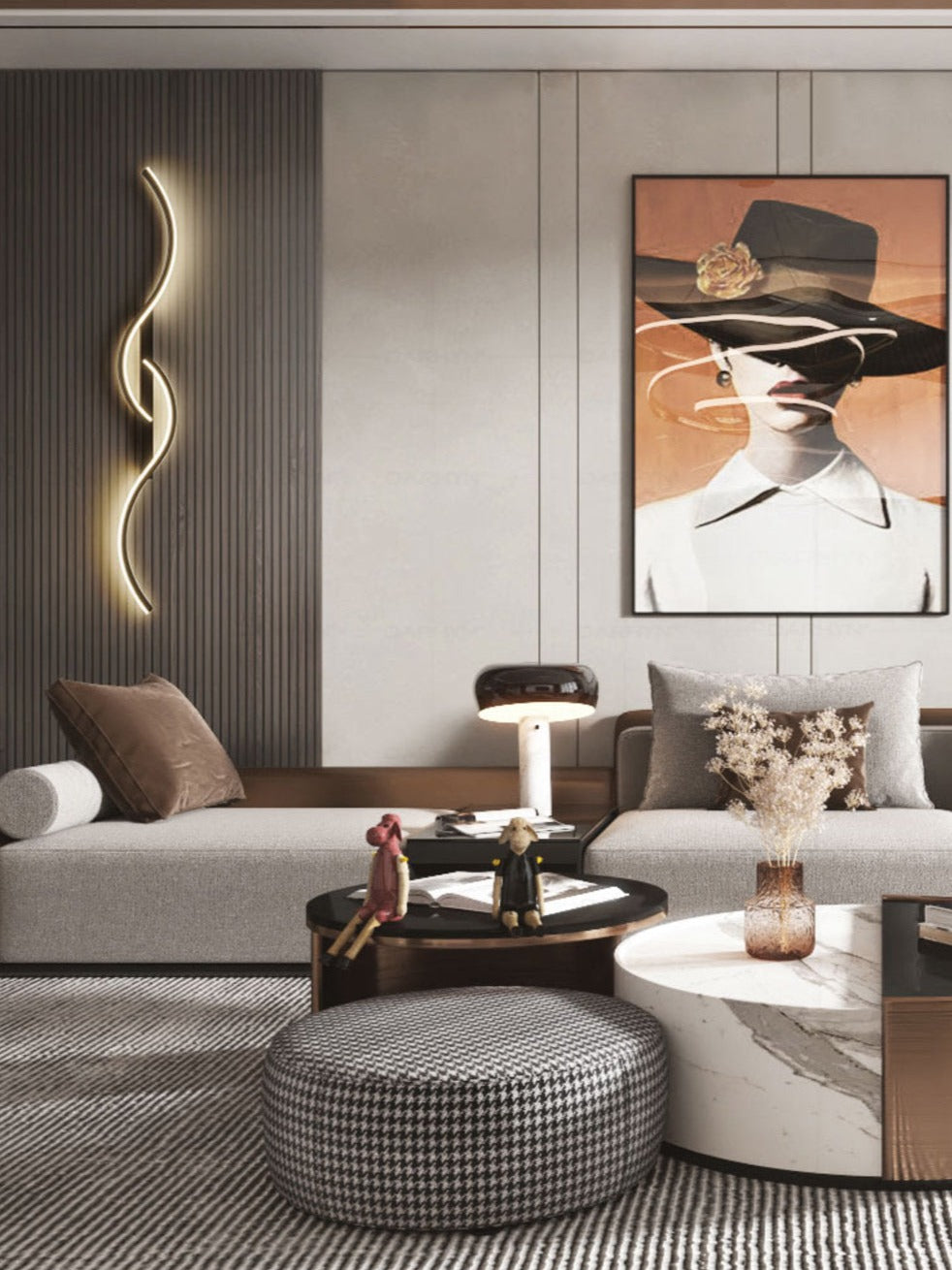 Contemporary LED Wall Sconce – Artistic Combination of Forms