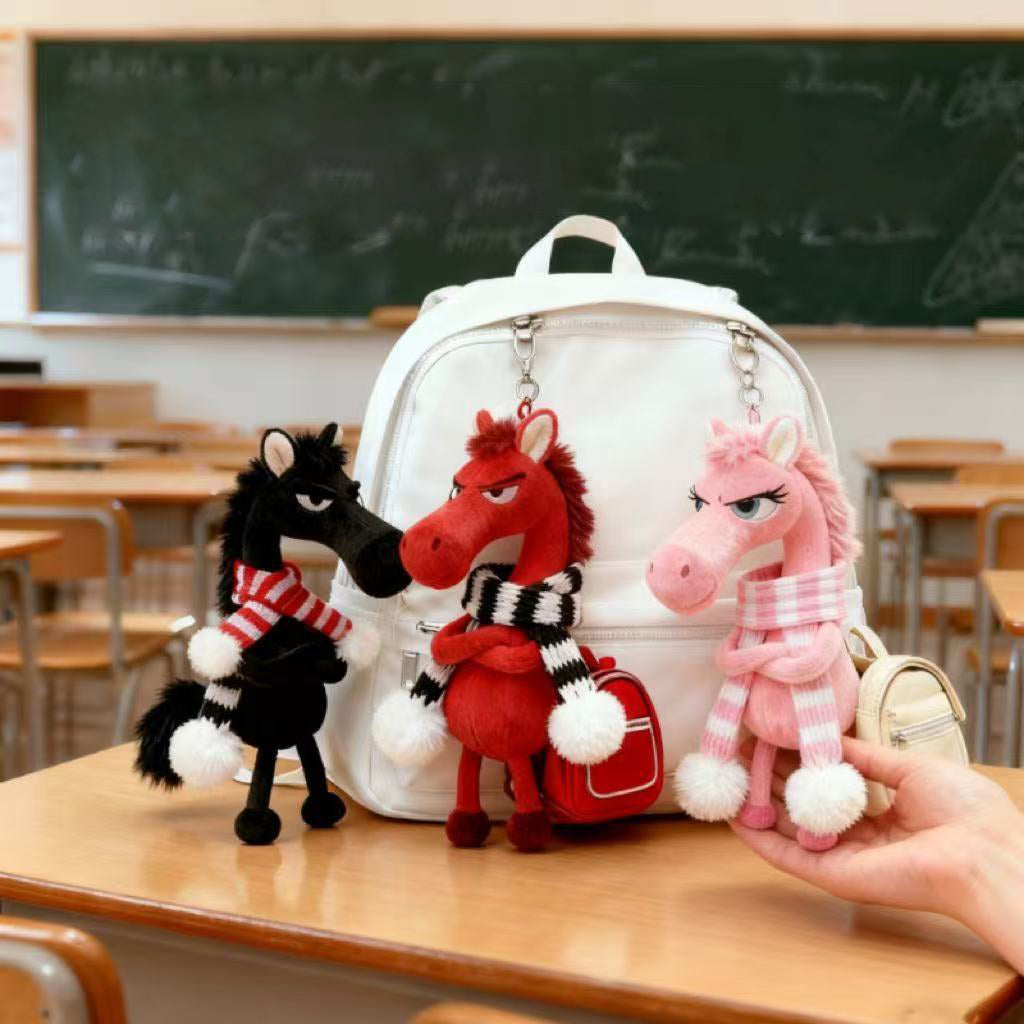 Cool Horse Plush Charm™ – Stylish Plush Keychain