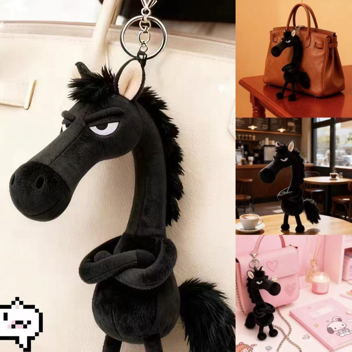 Cool Horse Plush Charm™ – Stylish Plush Keychain