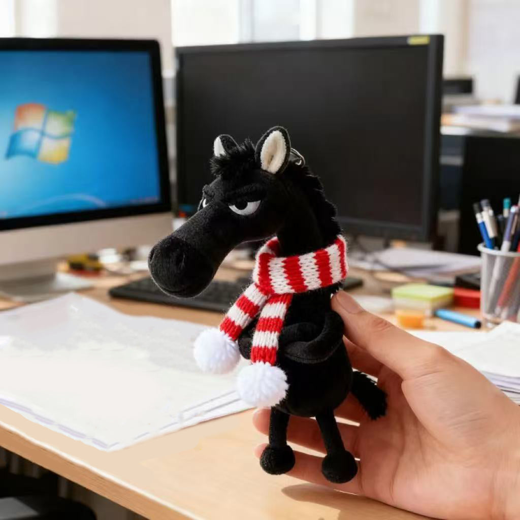 Cool Horse Plush Charm™ – Stylish Plush Keychain