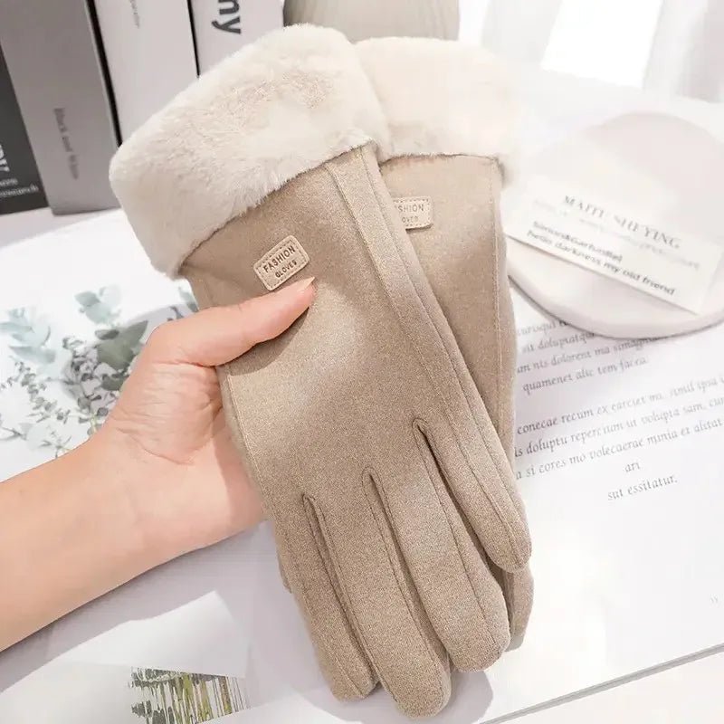 COZELLE – Thick Suede Touchscreen Gloves for Cold Days
