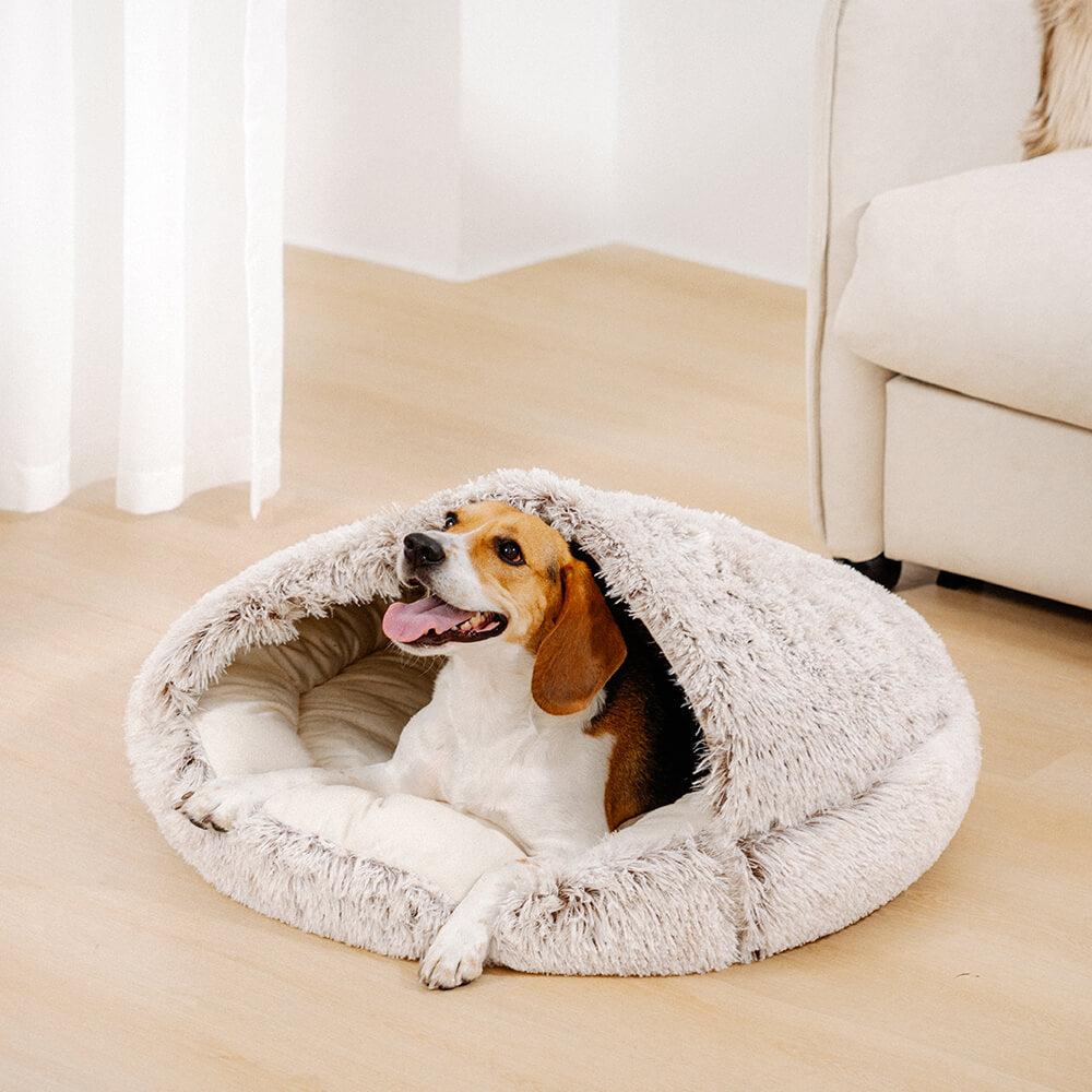 Cozy & Safe Semi-Open Pet Bed Soft Cotton Fabric